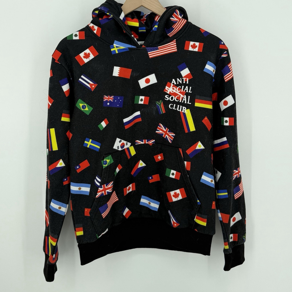 Anti Social Social Club Orlando All over Flag Hoodie Men’s Size Small
